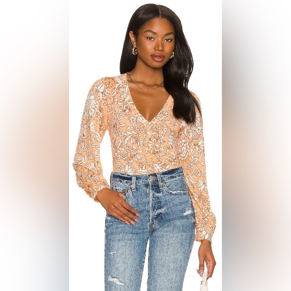 Free People Say The Word Top in Blood Orange Combo - Size XS